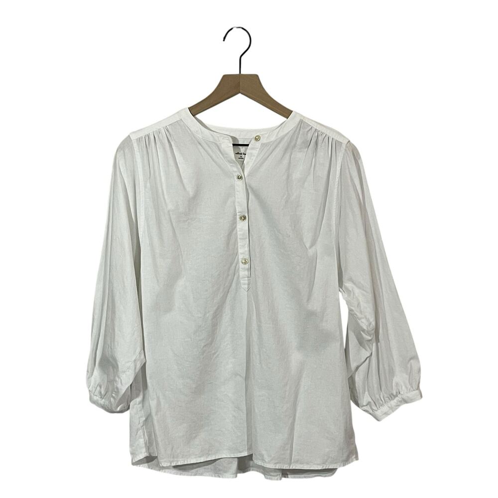 Wilfred Free X Aritzia Linen Blend Half Button-up Blouse - White - XS